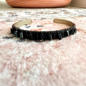 Black beaded wrapped bracelet